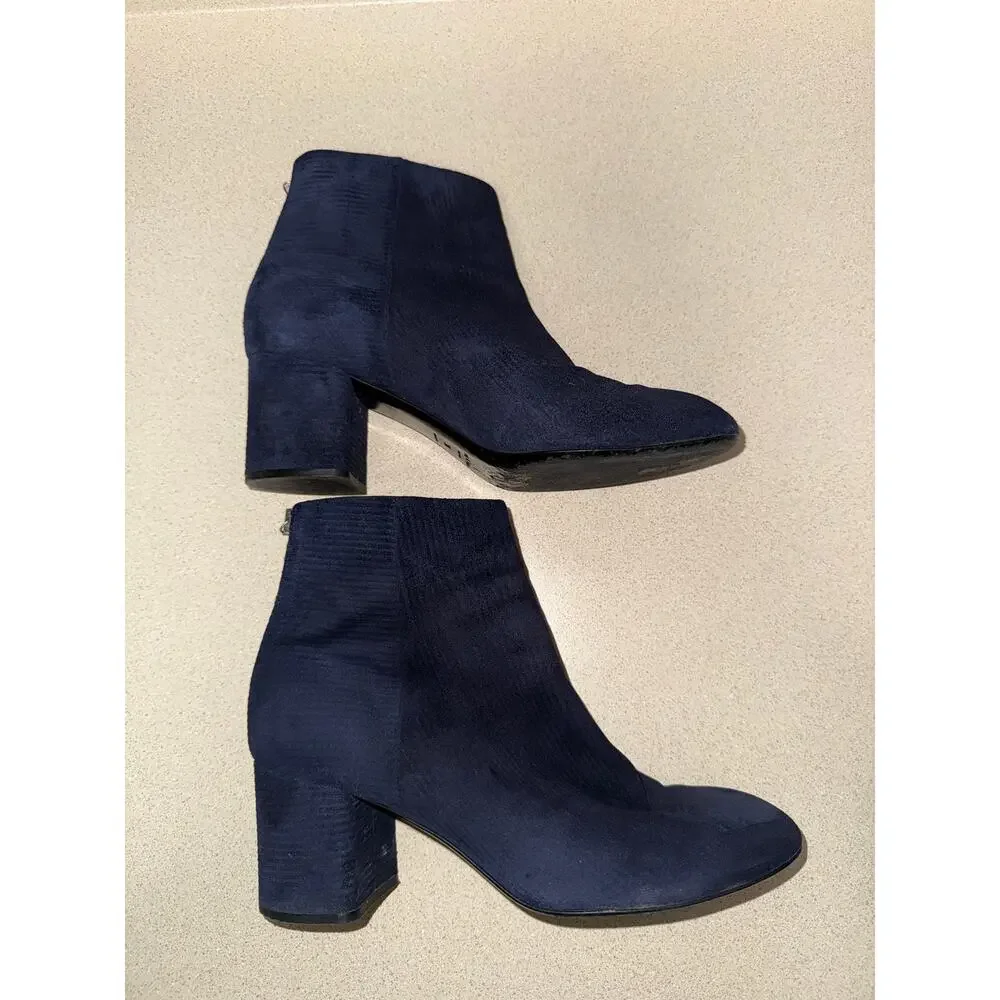 Rag & Bone Drea Navy Corduroy Block Heel Ankle Booties Indie Sleeze Size 8